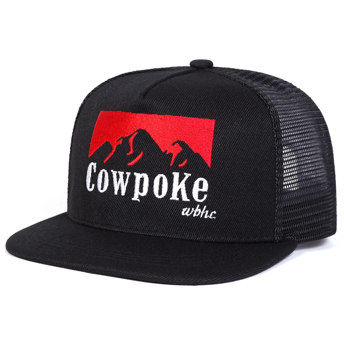 Cappelli a rete hip-hop con ricamo a lettera COWPOKE unisex Cappelli da baseball casual regolabili per esterni primavera estate Cappello per protezione solare
