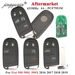 Jingyuqin na rynku wtórnym 3/4/5BTN zdalny kluczyk do samochodu Fiat 500 500L 2016 2018 2017 2019 Smart Fob Control 433MHz 4A Chip SIP22