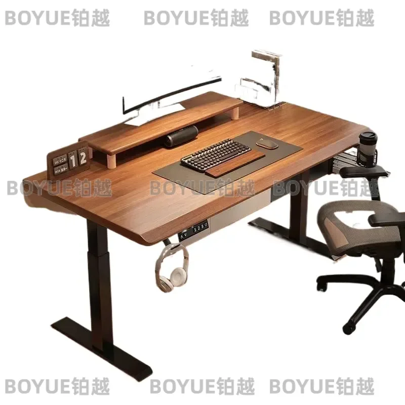 for Solid Wood Electric Lifting Computer Desk Home Study Table E-sports Smart Desk Competition Table Workbench