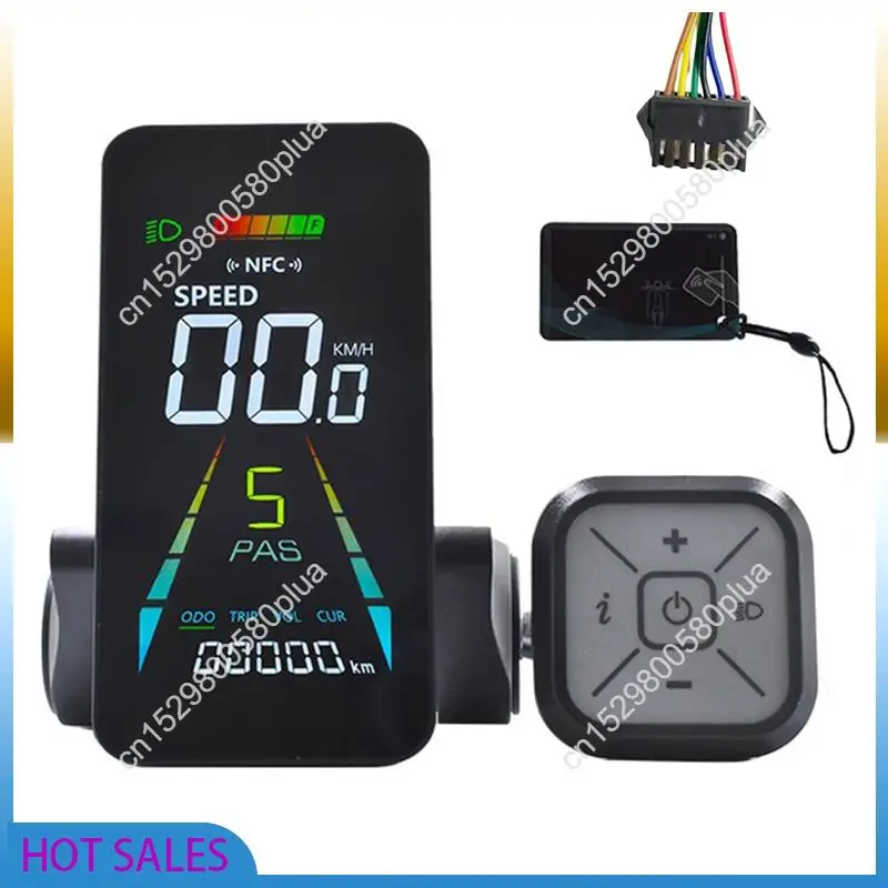 

AB31-E-Bike NFC ЖК-дисплей Цветной анимированный счетчик 24 В/36 В/48 В/60 В UART Спидометр Электрический скутер NFC ЖК-метр SM6PIN