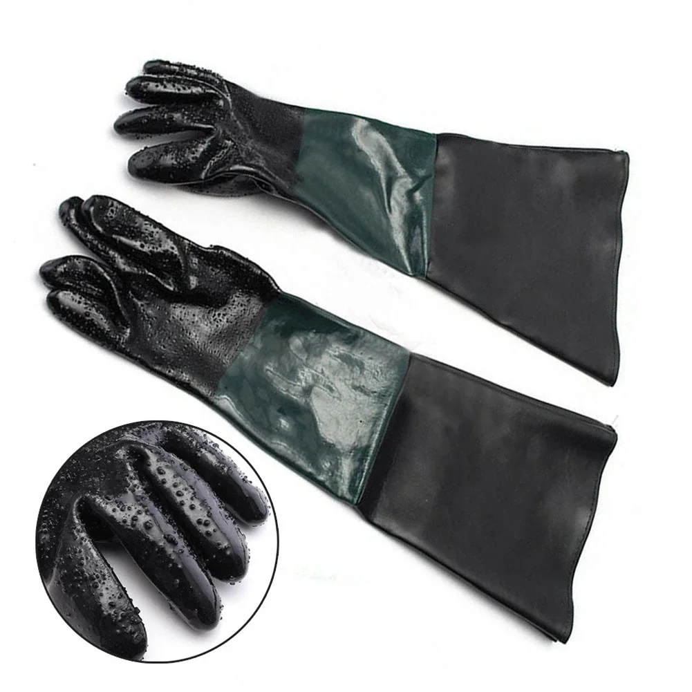 1 Pair Sandblasting Gloves 23.6×11.8Inch Work Gloves For Sandblaster Sand Blast Cabinet  For Better Protection And Clench