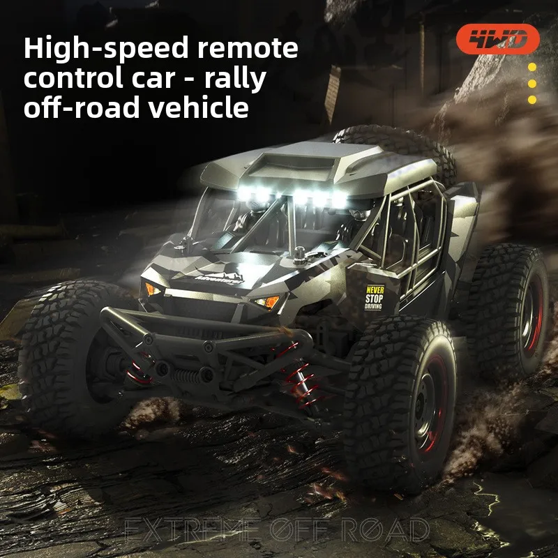SCY 1:16 Coche teledirigido todoterreno de rally de alta velocidad 4WD totalmente proporcional cepillado - Desert Truck 16106 Regalo de Navidad