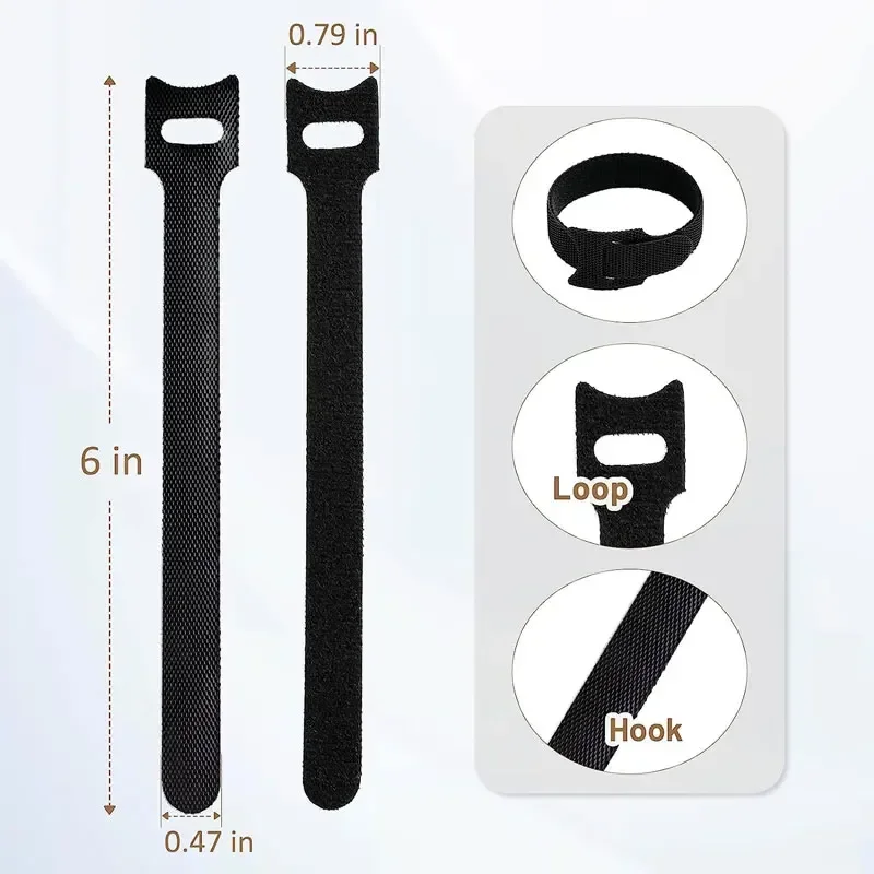 10-30Pcs Reusable Fastening Cable Ties Hook and Loop Cable Straps Wire Ties Cable Management Adjustable Cord organizer Ties