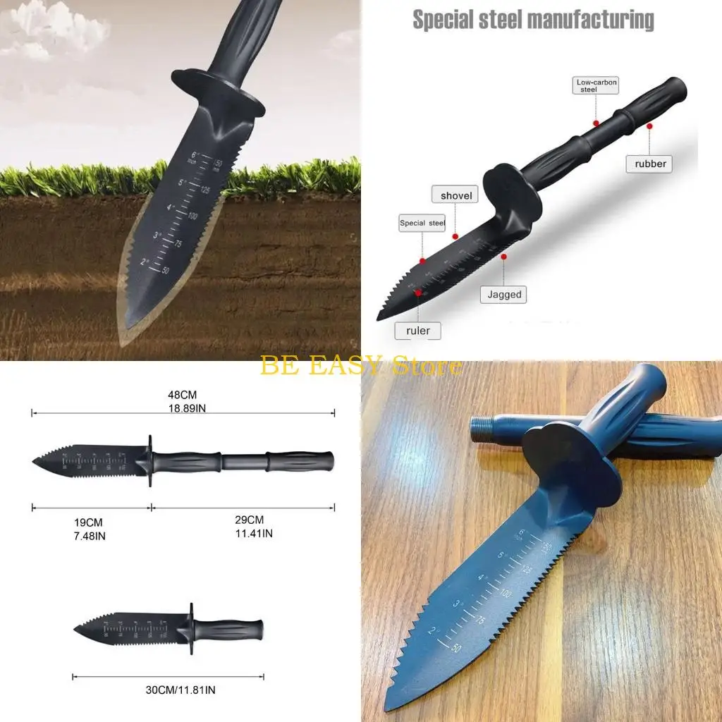 E28F Stainless Steel Shovel Backpacking Shovel for Gardening and Camping Enthusiasts