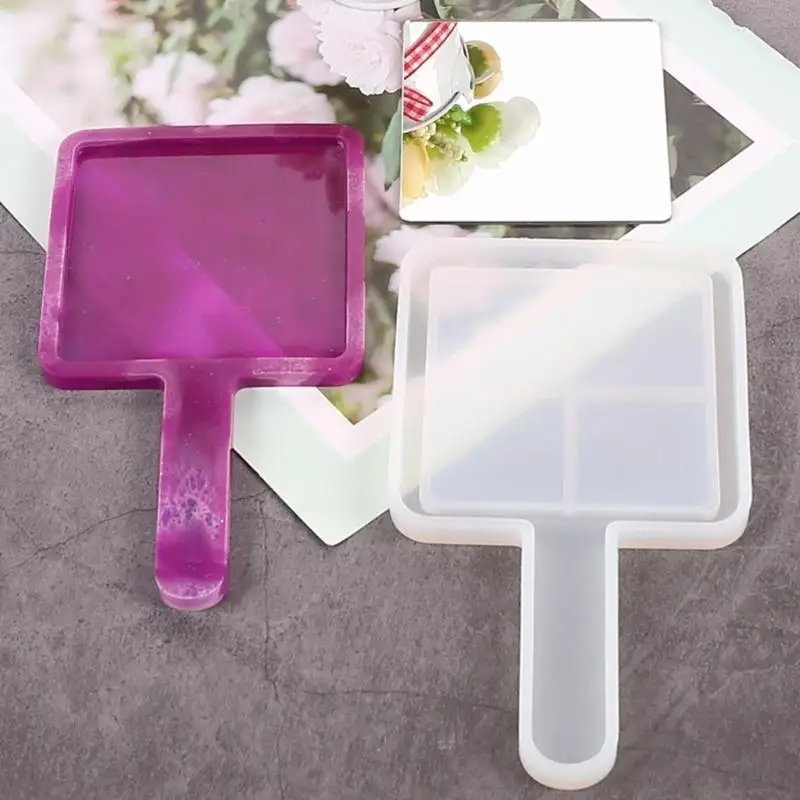 31BB Compact Mirror Cover Resin Molds Travel Makeup Mirror Silicone Molds for Casting