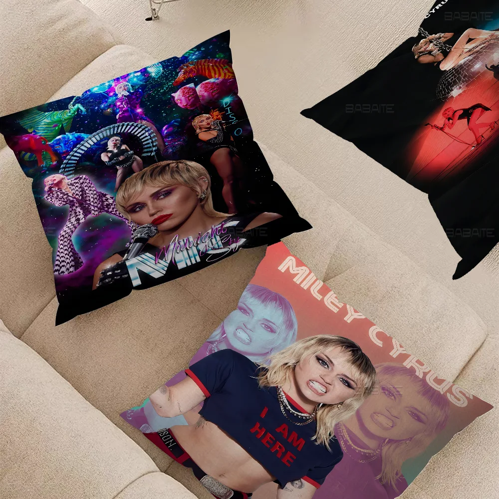 

Pop Singer Miley Cyrus Personalized Pillow Cover Kids Bedroom Wild Party Decor Pillowcase Kid Birthday Shower Gift