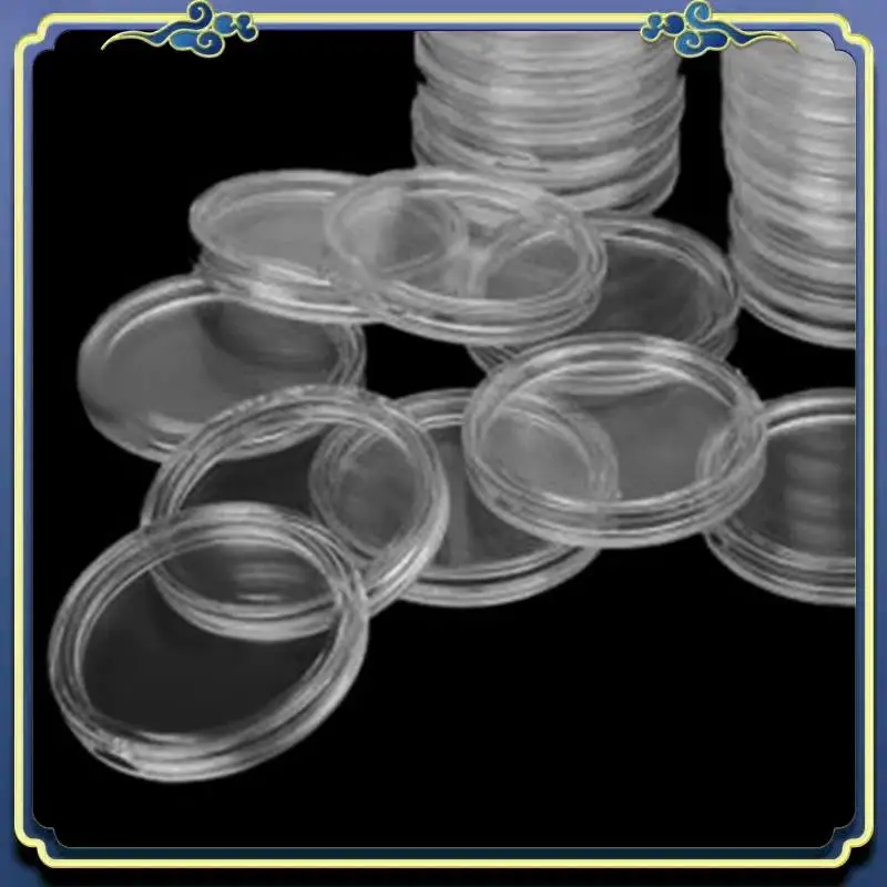 A56P-500Pcs 21Mm Round Clear Plastic Coin Holder Capsules Box Storage Clear Round Display Cases Coin Holders