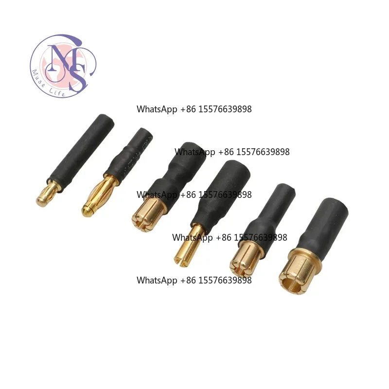 ZOCI-FOR-Gold Plated Banana Plug Connector 4/6.5/8mm Male To 3.5/6/6.5mm For RC Aircraft Auto Replacement Parts