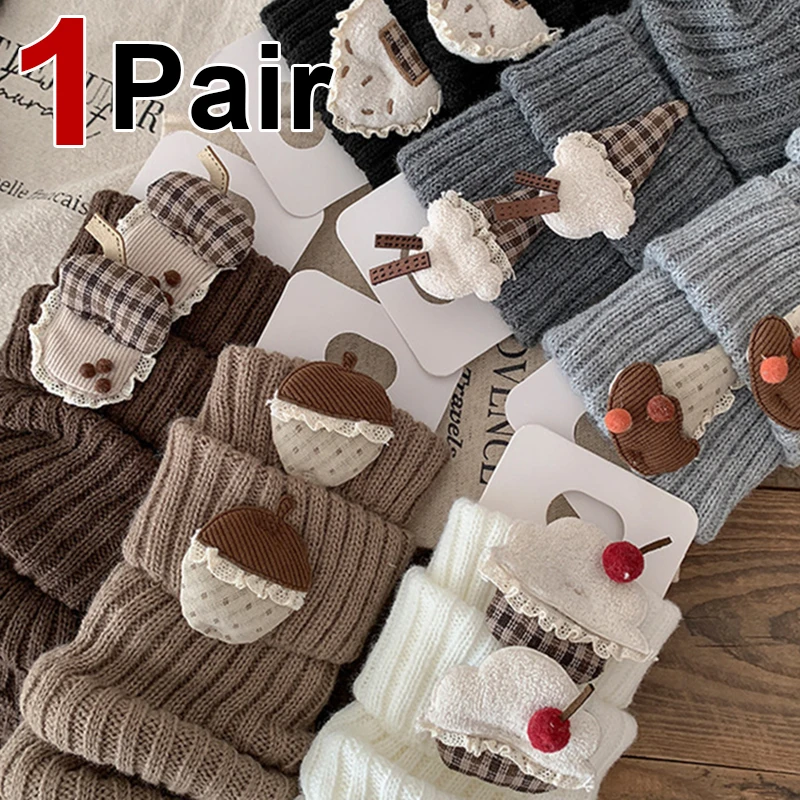 1 Paar Eiscreme-Kuchen-Muster Damen Warme Fußsocken Modische JK Süße Weiche und Bequeme Casual Wadensocken