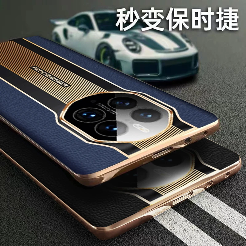 For HUAWEI Mate 50 Pro Case Luxury High-end Leather Racing Style Rear cover Case For Mate 40 30 20 Pro Honor Magic 3 Funda