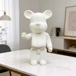 27cm Bear Statue Desktop Ornament DIY Paint Block Bear Decor Living Room Bear Floor Sculpture Home Decoration Kids Birthday Gift