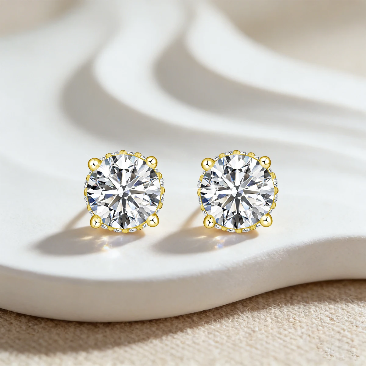 

Гипоаллергенные серьги-гвоздики из 14-каратного золота с муассанитом для женщин, серьги-гвоздики с лабораторными бриллиантами, мужские серьги-гвоздики для пирсинга, свадебные ювелирные изделия