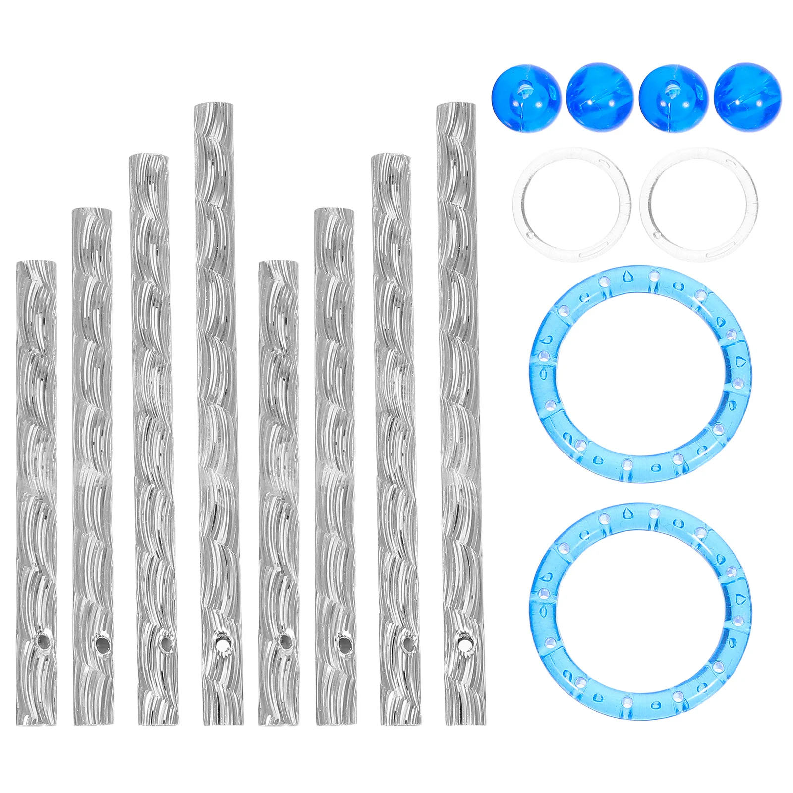 

2 set Diy Wind Chime Kit 8Mm Pre-Drilled Tubes Beads Top Circles For Repair Replacement Kids Crafts Home Garden Decor