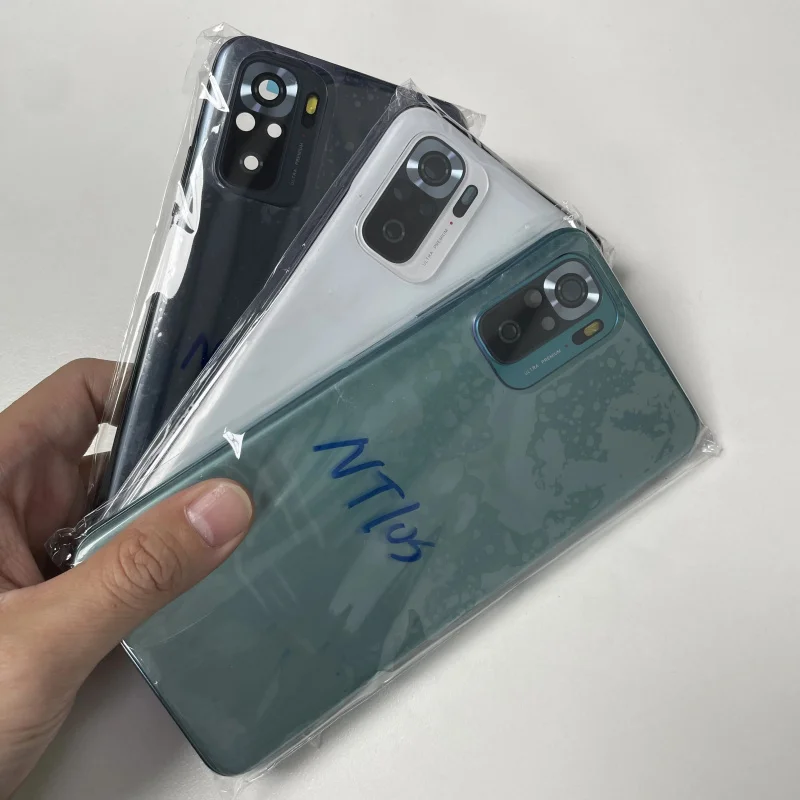 For Redmi Note 10S Full Housing Case Middle Frame  Battery Back Cover Rear  With Camera Lens  Sim Tray