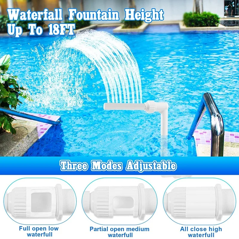 Swimming Pool Fountain Stand Pond Waterfall Fountain Fluorescent Adjustable Pool Decoration Cooling Spray For Garden