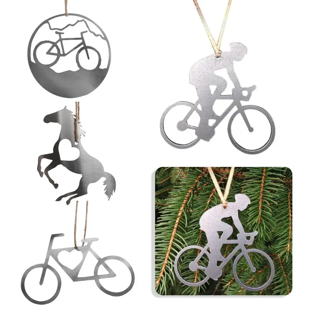 Bicycle Decoration Christmas Bicycle Ornament Metal Mountain Bicycle Christmas Ornaments for Tree Car for Window for Cyclists