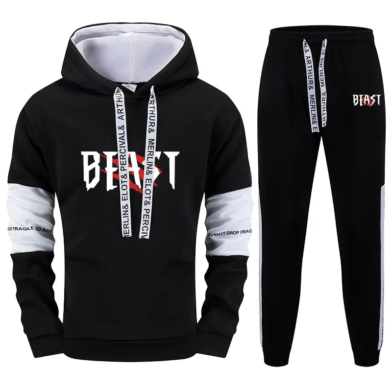 Autumn Winter Hoodie Sweatpants 2026 Hot Sale Men's Tracksuit Hooded Sweatshirts Jogger Pants Urban Casual Sporty Fashion Outfit