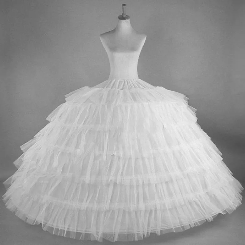 White Tulle 7 Hoops Petticoats for Wedding Dress Plus Size Fluffy Woman Ball Gown Underskirt Crinoline Pettycoat Hoop Skirt