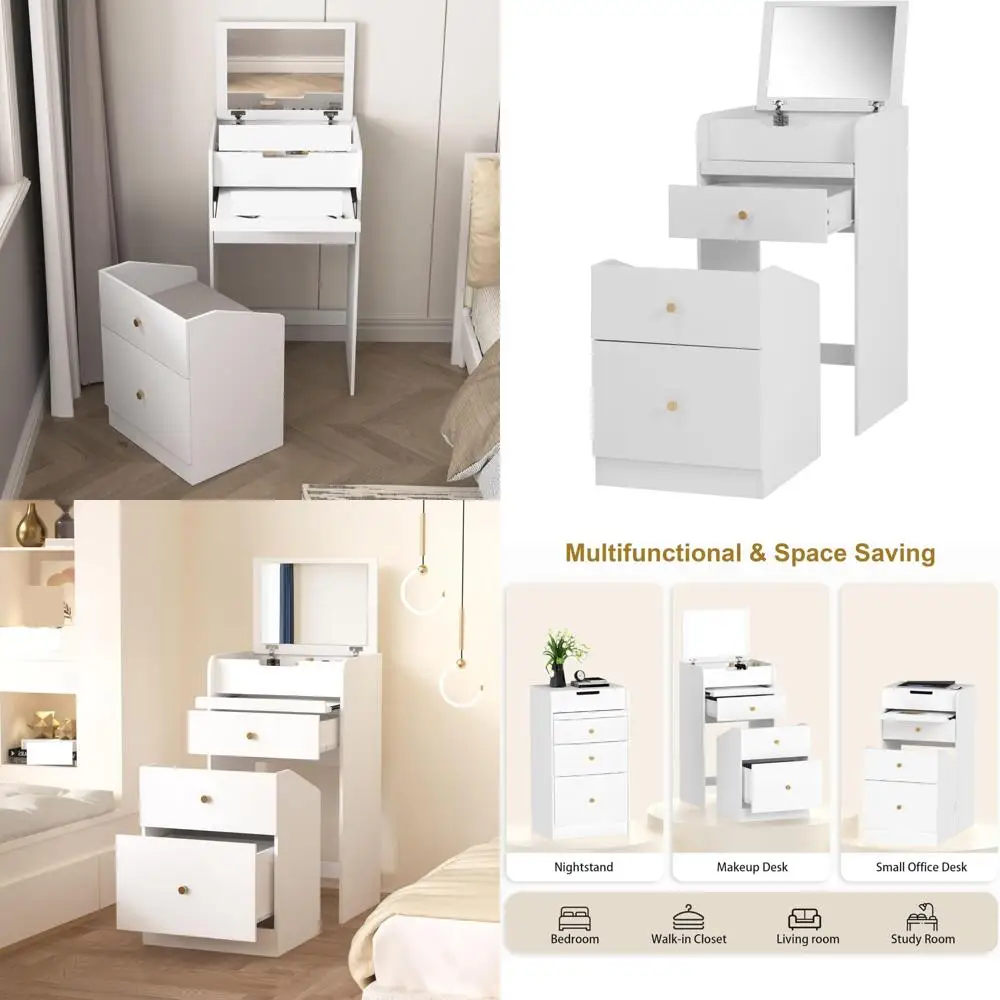 زوج من طاولات النوم البيضاء الحديثة مع أدراج مزدوجة ورف مفتوح لغرفة النوم، يتميز بأقمصان زجاجية مقسى #1