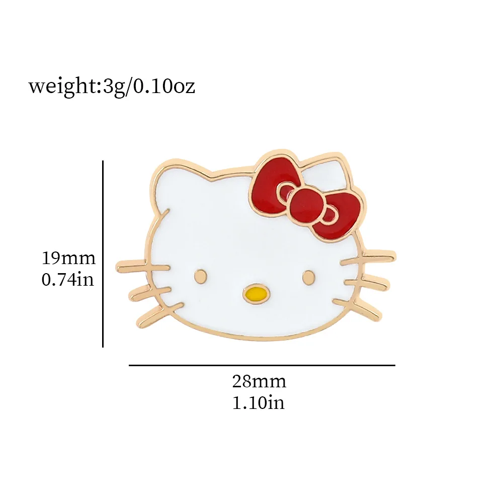 Sanrio Hello Kitty Brooch Action Anime Figures Cartoon Clothes Ornaments Cute Toys Children Gift Friends Pins for Backpacks