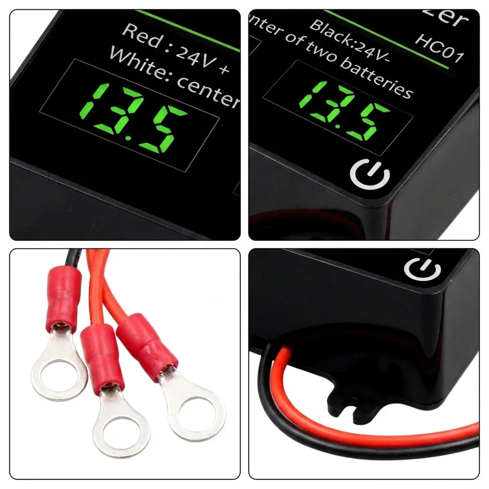 24V Digital Battery For Equalizer Module Efficient Voltage Balancer With LED=Display For Car Boat Motorcycle Solar=Panel