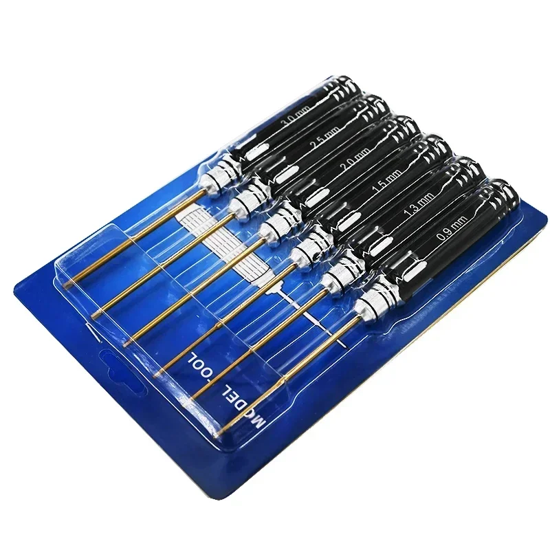 0.9/1.3/1.5/2.0/2.5/3mm Hex RC Tool Kit HSS Steel Hexagon Screwdriver Set for RC Crawler Car Boat Helicopter Model