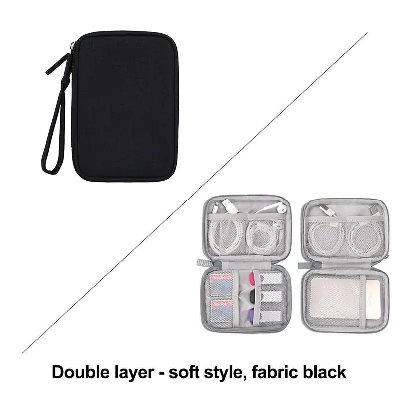 Kabel Organizer Bag Externe Harde Schijf Case Mini Reizen Draagtas Met Dubbele Mesh Container Draagbare Elektronica