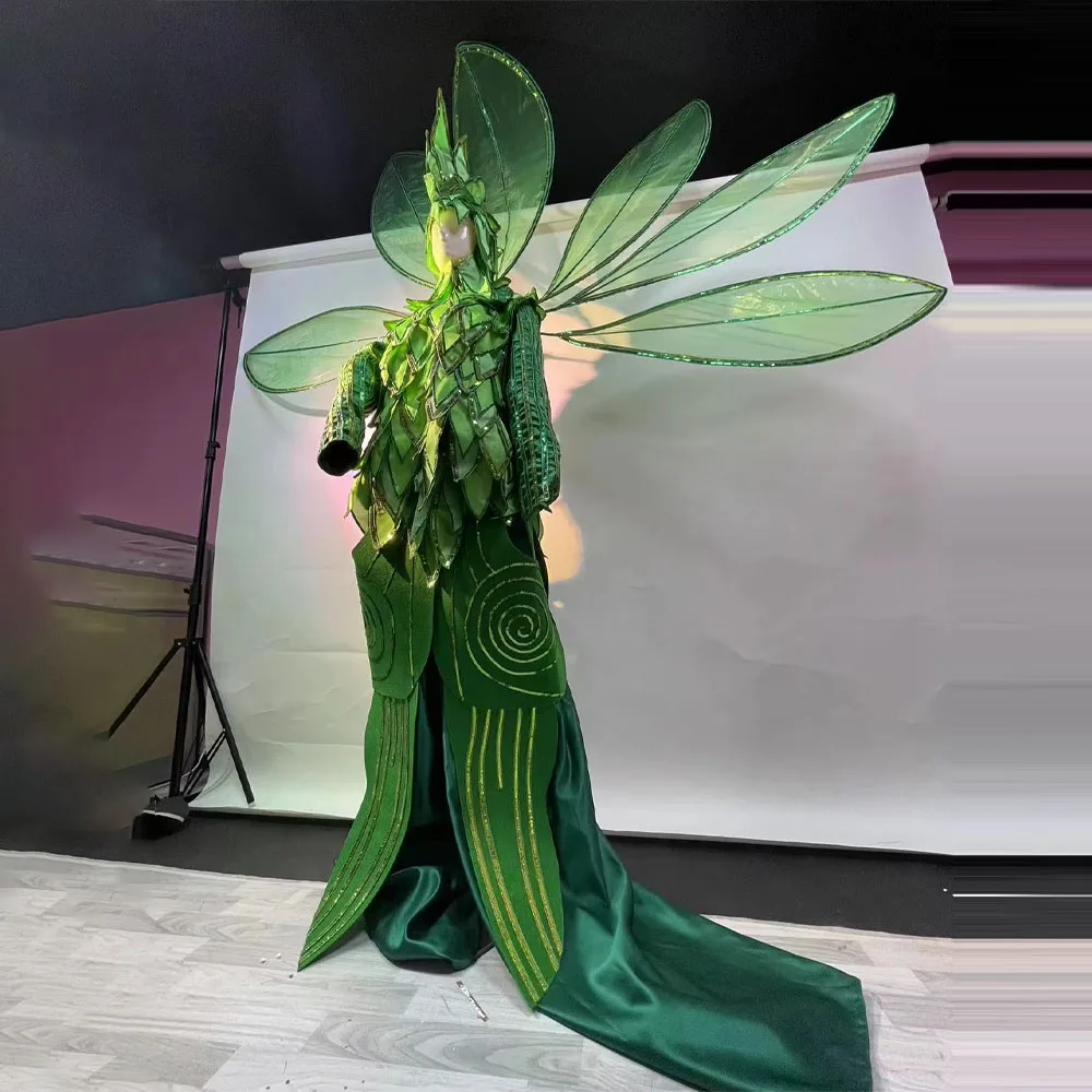 Color verde carnaval Mardi Gras fiesta paletas árbol elfo disfraz Halloween circo escenario espectáculo disfraces Cosplay