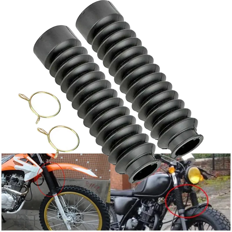 

2Pcs Motorcycle Rubber Front Fork Dust Cover Gaiters Gators Boots Universal CG125 CG150 Moto Parts