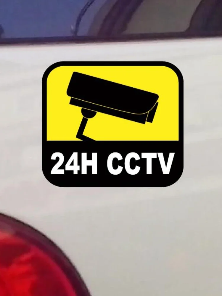 OFK 24H CCTV segnale di avvertimento decalcomania del corpo dell\'auto adesivi per auto decorazioni per moto segnale di monitoraggio in vinile