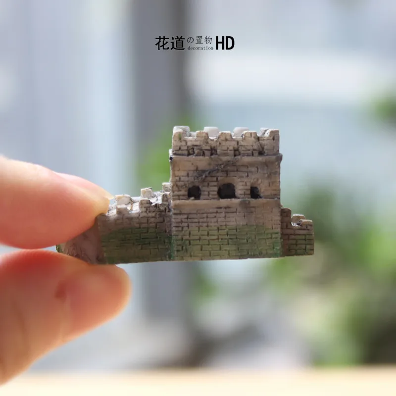 المناظر الطبيعية المصغرة للجدار العظيم في الصين قلعة مربعة الشكل المستديرة، وضع البناء المعرفي للأطفال لطاولة الرمل