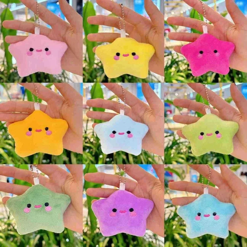 

Kawaii Cute Stars Fluffy Soft Toy Stars Keychain Fashion Jewelry Car Key Rings Christmas Gift