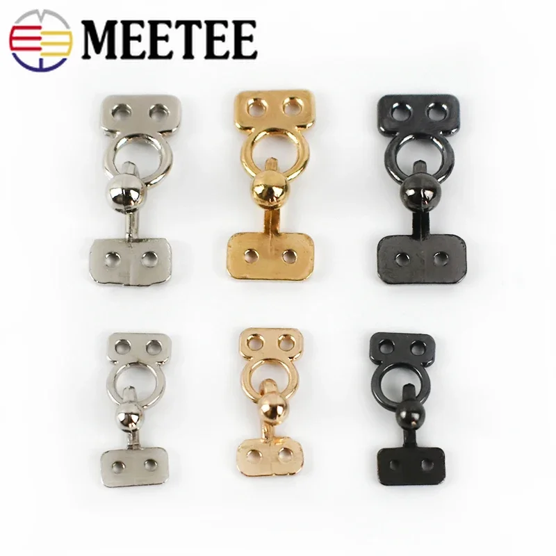 Meetee 10/30Pcs 18/25mm High-grade Metal Pants Hook Skirt Buckle DIY Fur Coat Connection Decoration Button Sewing Clothes Hooks