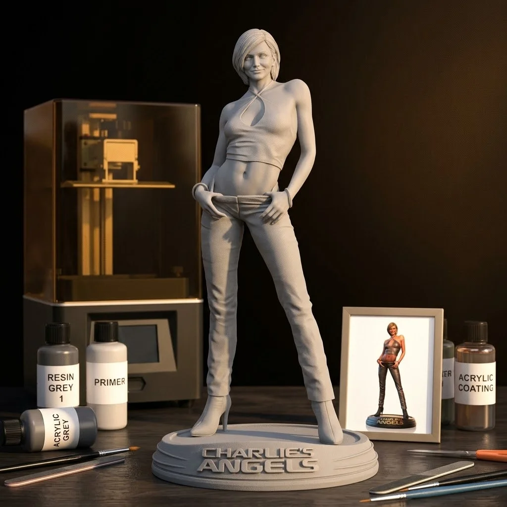 1/24 1/18 1/12 Charlie's Angels Unpainted Unassembled 3D Printing Model Garage Kits  (Requires Painting and Assembly)