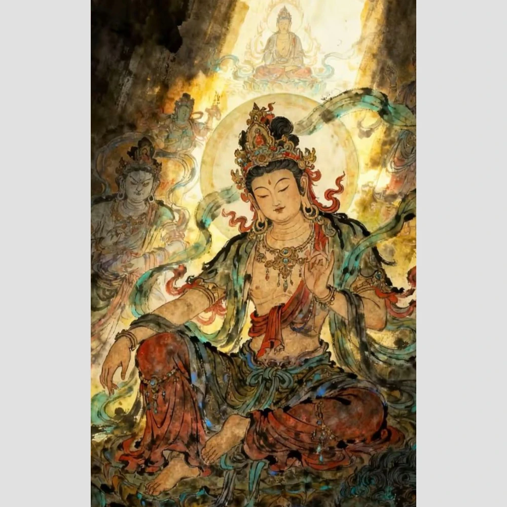 Buddhist Bodhisattva Religion Diamond Painting By Number DIY Wall Decor for Game Room or Living Room Gift Frameless