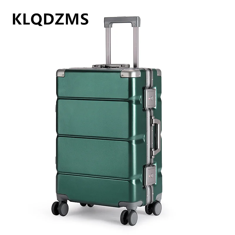 KLQDZMS 20 "22" 24 "26" 28 pulgadas equipaje de cabina marco de aluminio cubierta de carrito de gran capacidad caja de embarque de PC para hombres maleta rodante