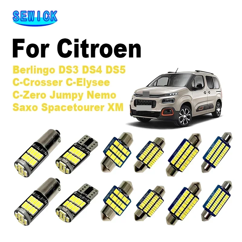 Kit de Luz de Mapa Interior Canbus Car, Citroen Berlingo DS3 DS4 DS5 C-Crosser C-Elysee C-Zero Jumpy Nemo Saxo Spacetourer XM