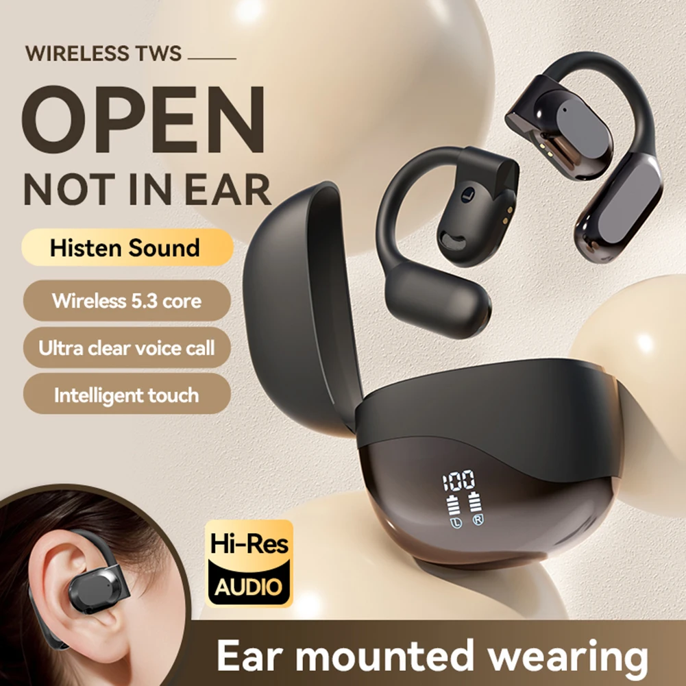 New M62 Intelligent AI Translation Earphones for Business Meetings Multi Language Overseas Travel Wireless Bluetooth Headphones