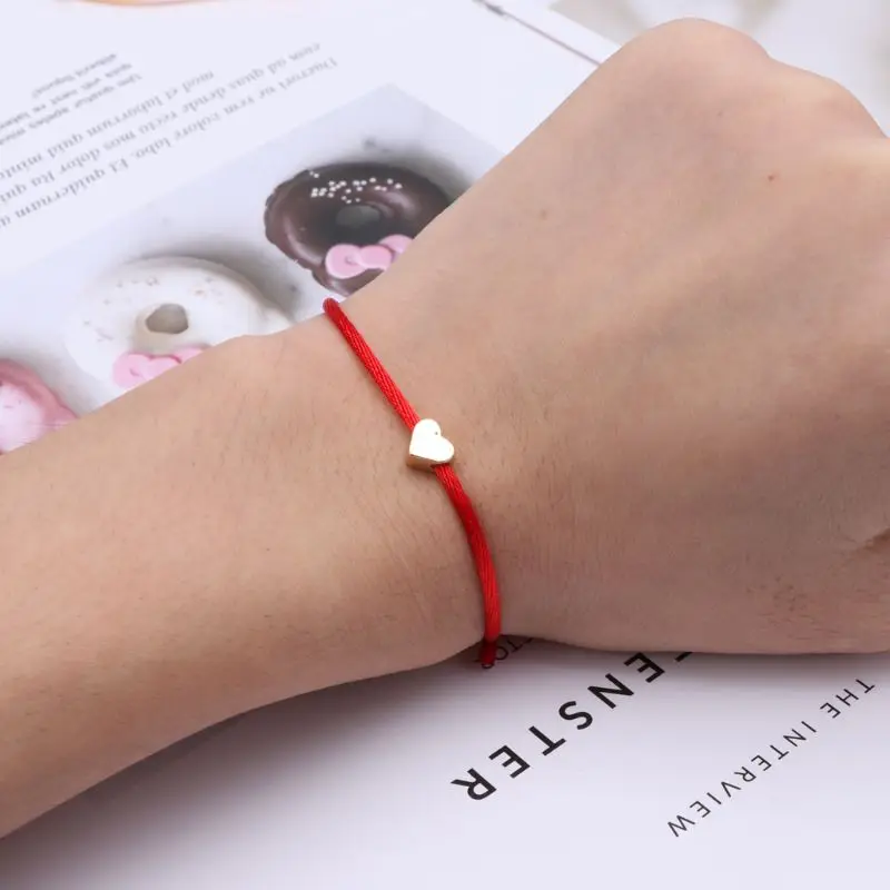 Fashion Adjustable Kabbalah Bracelet Handmade Heart Charm Bracelet Good Luck Weave Red String Bracelet Jewelry Decor