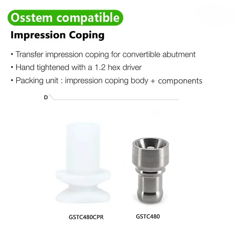Premium MUA Impression Coping Transfer for Osstem Implants Compatible Closed Techniques Dental Lab OEM Supplier Factory Stock