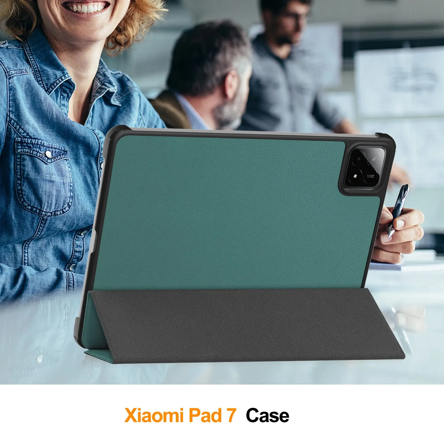 Leather Case for Xiaomi Pad 7 Pro Pad 7 11.2 inch Tri-Fold Stand Hard Shell Tablet Cover Auto Sleep Wake Funda
