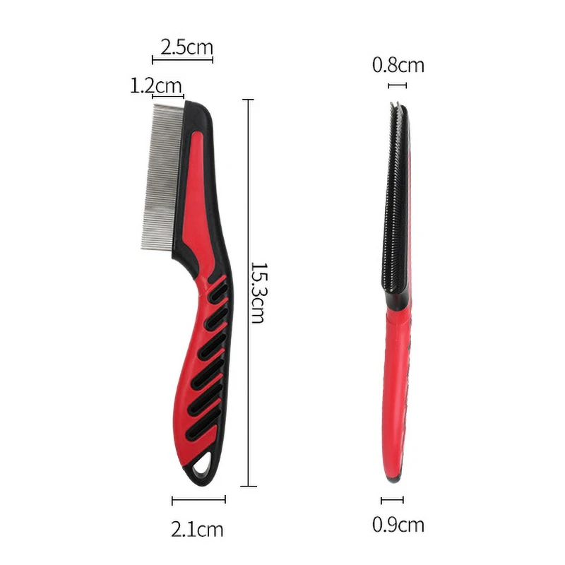 مشط احترافي للعناية بالحيوانات الأليفة من الفولاذ المقاوم للصدأ للكلاب والقطط أداة تهذيب الحيوانات الأليفة فعالة لإزالة البراغيث #6