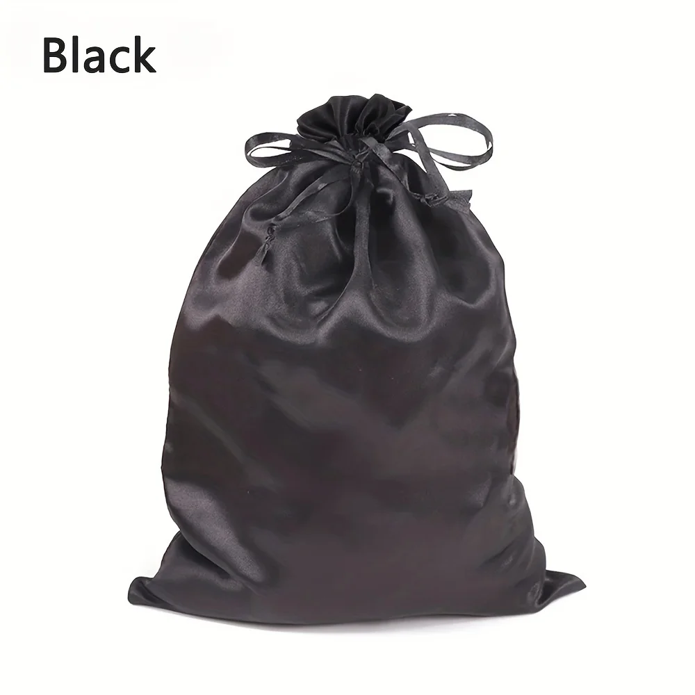 

1pcs Satin Bags for Packaging Hair Extensions, Bundles, Wigs Soft Silk Pouches With Drawstring for Hair Tools Storage Bags