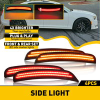 4Pcs Smoked LED Side Marker Light Front Rear Lamp for Chrysler 300 2015 2016 2017 2018 2019 2020-2023 Yellow Red Indicator Lamp