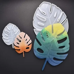 Tropical Leaves Coaster Resin Molds , Palm Leaves Silicone Mold for Faux Agate Slices Cups Mats Coasters Decoration