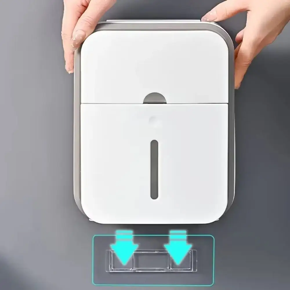 New Wall Mounted Toilet Tissue Box Large Capacity Waterproof Tissue Box Double Layer Toilet Paper Holder Bathroom Accessories - view 4