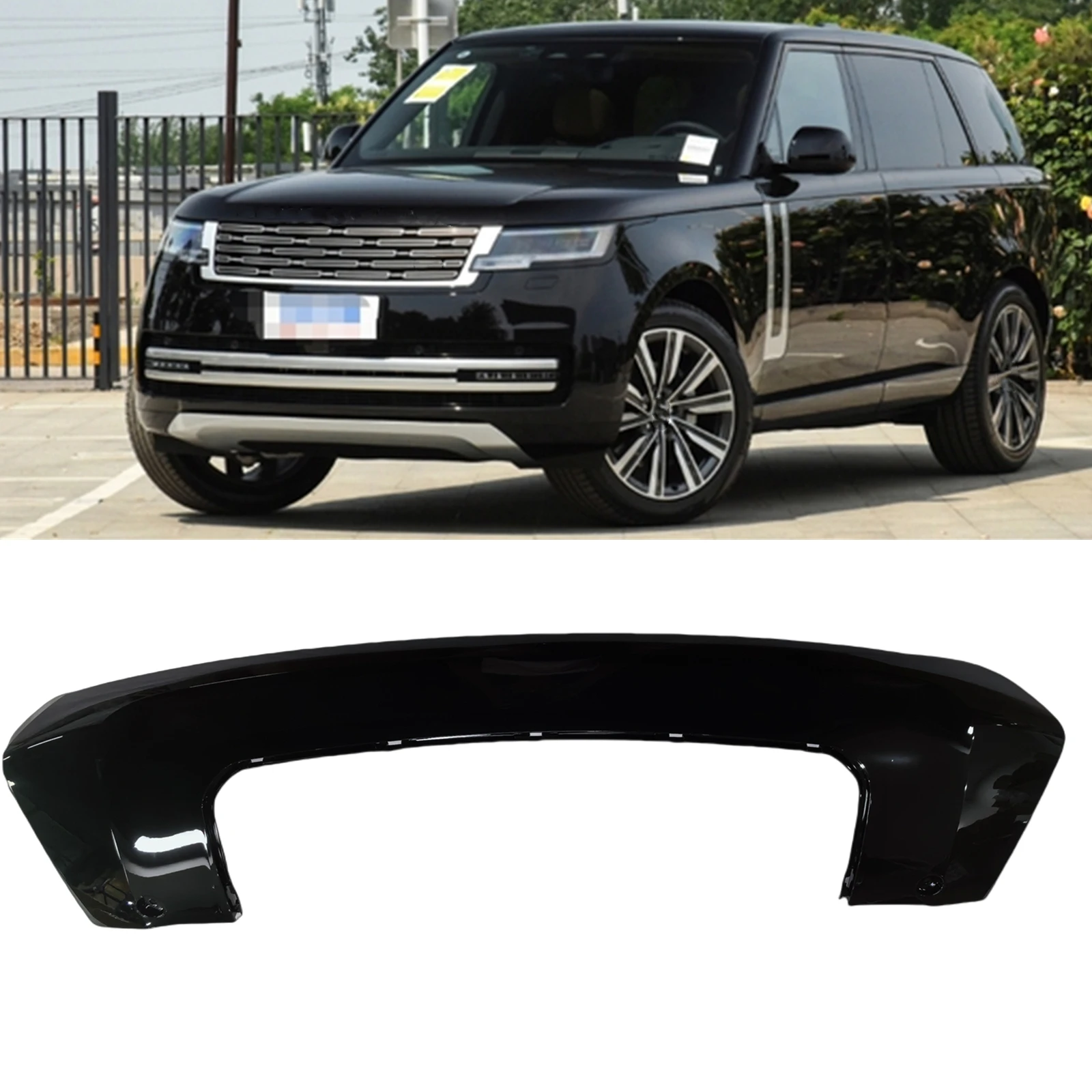 

For Land Rover Range Rover 2022-2023 Front Bumper Towing Tow Hook Cover Black Lower Spoiler Skid Guard Plate Protector LR150984