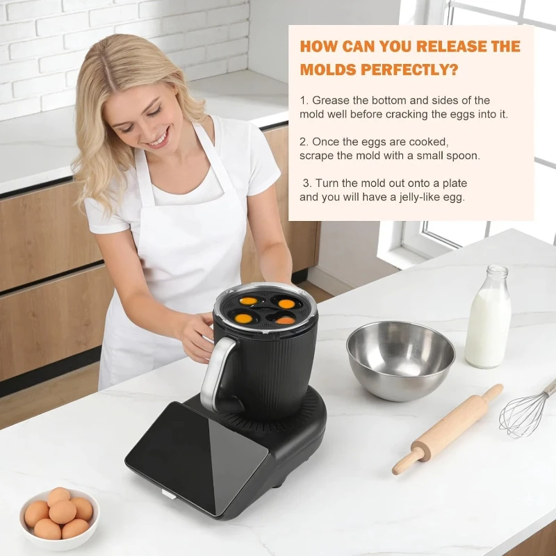 Geeignet für Thermomix TM7 TM6 TM5 Eierkocher und Kochgeschirr-Einsätze, Lebensmittelechte PP-Formen und Perfektes Eierkocher-Zubehör TM – Detail 3