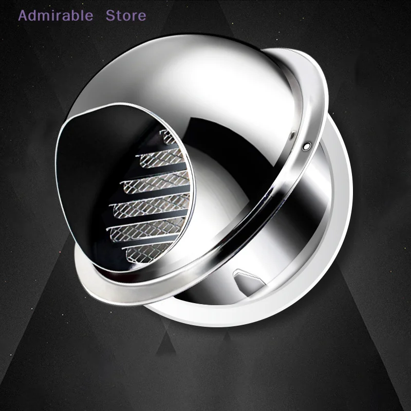 wVent Cover Duct Vent, Dryer Exhaust Vent Wall Vent Stainless Steel Round Vent Cover for HVAC System
