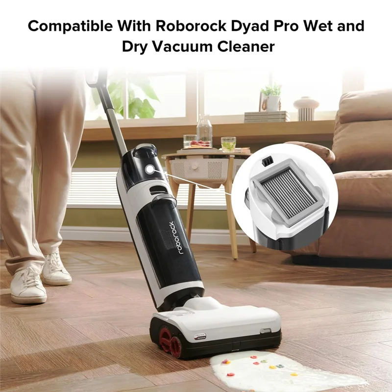 أسطوانة فرشاة ناعمة مع قطع غيار فلتر Hepa لسلسلة Roborock Dyad Pro وA10 Ultra